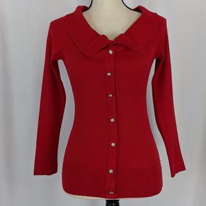 NY&CO Jeweled Button Off the Shoulder Sweater 160G